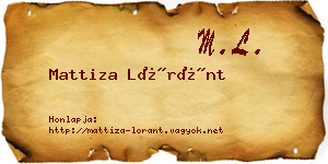 Mattiza Lóránt névjegykártya